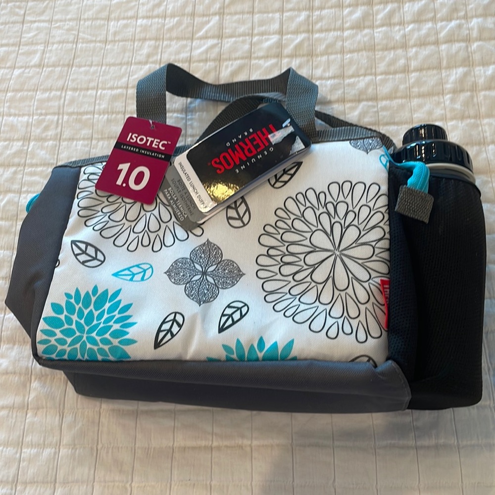 Thermos insulated lunch duffel cooler bag water bottle Isotech insulation zipper